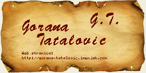 Gorana Tatalović vizit kartica